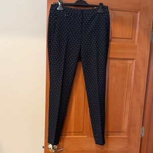 Adrianna Papell Black Cropped Pants with White Dots